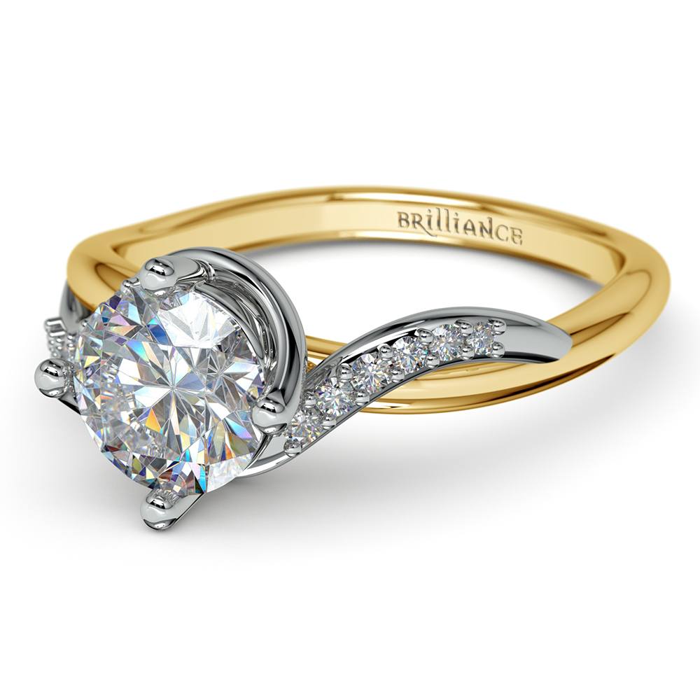 Twisted Vintage Diamond Engagement Ring in Two-Tone Gold | 04