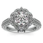Vintage Halo Diamond Engagement Ring In Platinum | Thumbnail 01