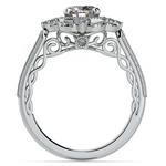 Vintage Halo Diamond Engagement Ring In Platinum | Thumbnail 02