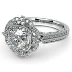 Vintage Halo Diamond Engagement Ring In Platinum | Thumbnail 04