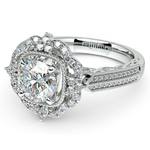 Vintage Halo Diamond Engagement Ring In White Gold | Thumbnail 04