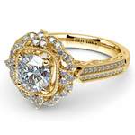 Vintage Halo Diamond Engagement Ring in Yellow Gold | Thumbnail 04
