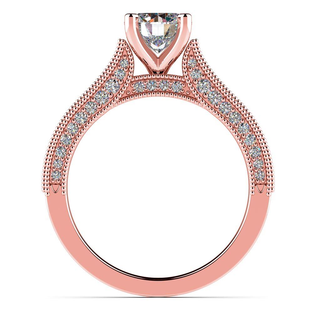 Vintage Milgrain Diamond Engagement Ring in Rose Gold | 02