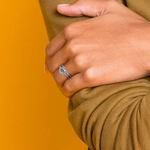 Vintage Milgrain Halo Diamond Bridal Ring Set In Platinum | Thumbnail 07