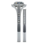 Vintage Milgrain Halo Diamond Bridal Ring Set In Platinum | Thumbnail 03