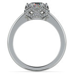 Vintage Sculptural Diamond Halo Engagement Ring in Platinum | Thumbnail 02