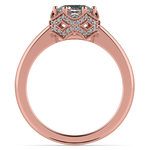 Vintage Sculptural Diamond Halo Engagement Ring in Rose Gold | Thumbnail 02