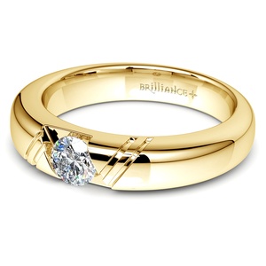 Zephyr Solitaire Mens Engagement Ring In Yellow Gold