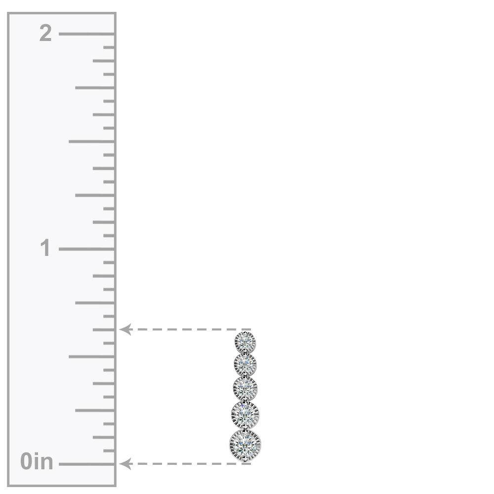 Milgrain Diamond Drop Pendant in White Gold (1/2 ctw) | 02
