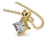 1/2 Carat Asscher Cut Diamond Necklace In Yellow Gold | Thumbnail 03