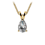 1/2 Carat Pear Diamond Solitaire Necklace In Yellow Gold | Thumbnail 01