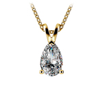 1 1/2 Carat Pear Shaped Diamond Necklace In Yellow Gold | Thumbnail 01