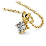1/3 Carat Asscher Cut Diamond Necklace In Yellow Gold | Thumbnail 03