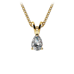 Pear Shaped Diamond Necklace In Yellow Gold (1/3 Ctw) | Thumbnail 01