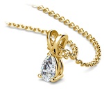 Pear Shaped Diamond Necklace In Yellow Gold (1/3 Ctw) | Thumbnail 03