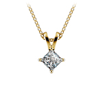 Princess Cut Diamond Solitaire Pendant in Yellow Gold (1/3 ctw) | Thumbnail 01