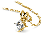 Princess Cut Diamond Solitaire Pendant in Yellow Gold (1/3 ctw) | Thumbnail 03