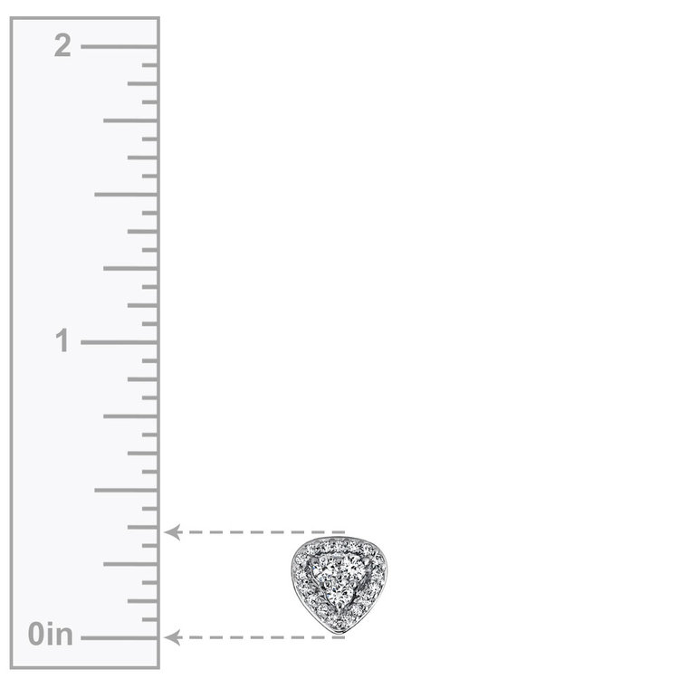 Halo Cluster Diamond Pendant in White Gold (1/3 ctw) | 02