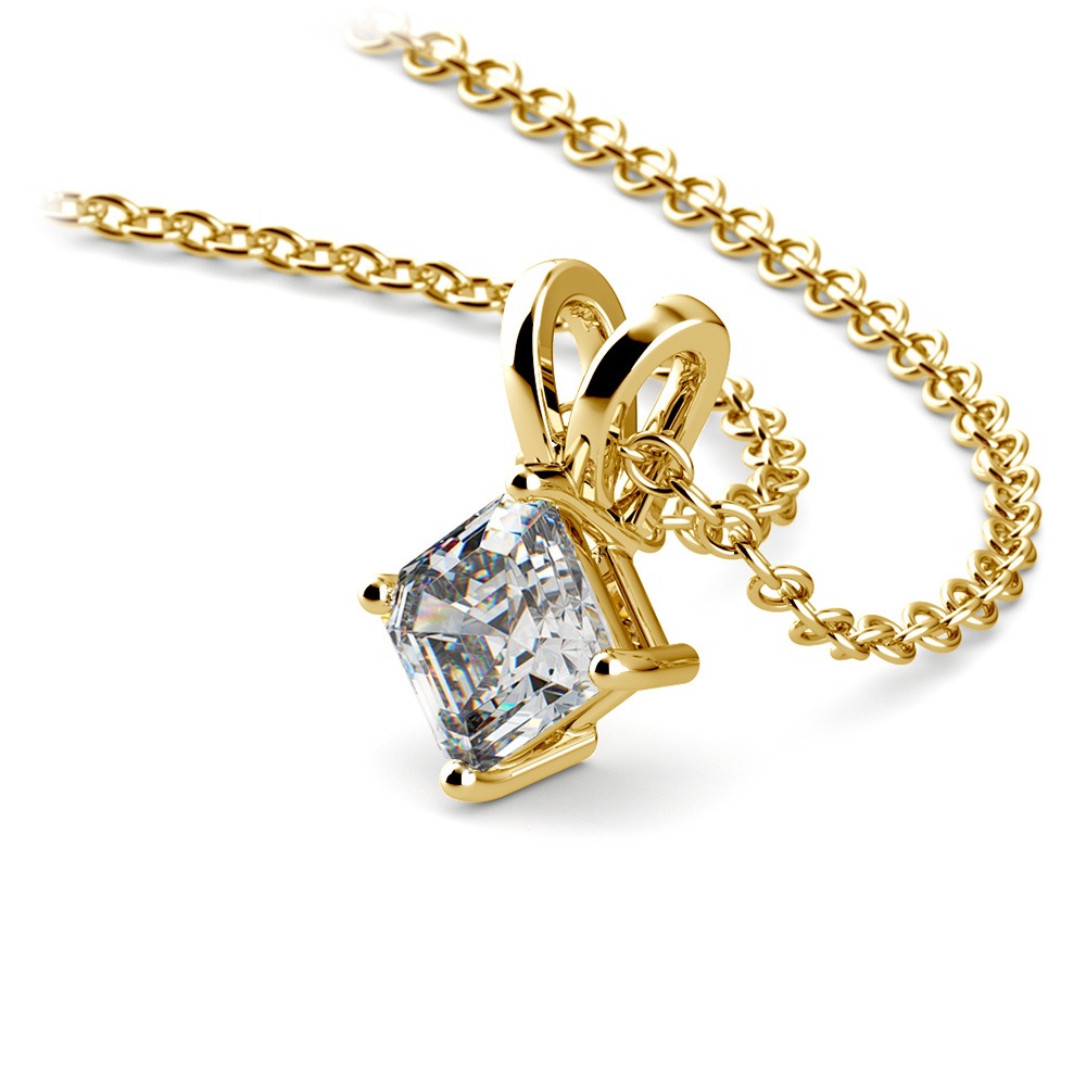 1/4 Carat Asscher Cut Diamond Necklace In Yellow Gold | 03