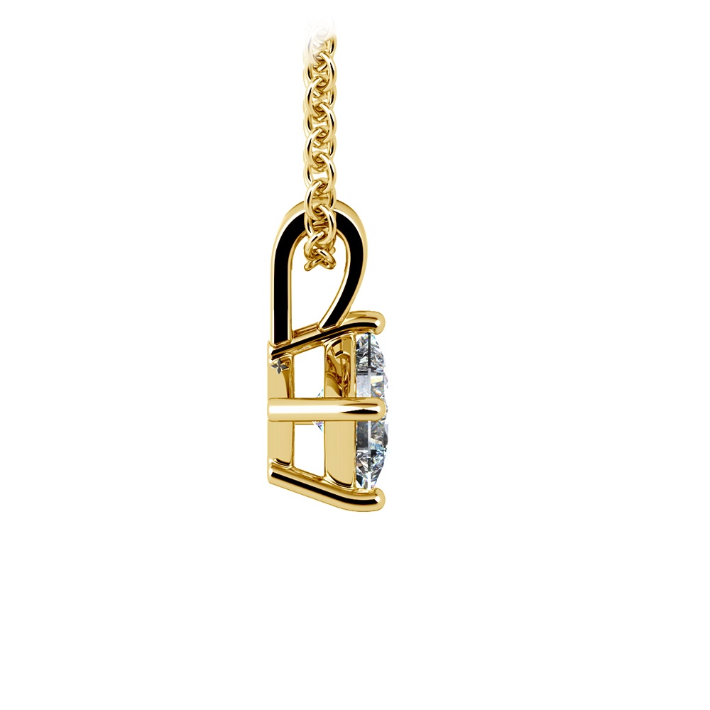 1/4 Carat Princess Cut Diamond Necklace In Yellow Gold | 02