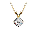 3/4 Carat Asscher Cut Diamond Pendant Necklace In Yellow Gold | Thumbnail 01