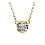 Bezel Set Diamond Solitaire Necklace In Yellow Gold (3/4 Ctw)  | Thumbnail 01