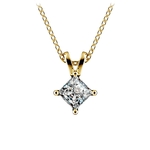 3/4 Carat Princess Cut Solitaire Diamond Pendant In Gold | Thumbnail 01