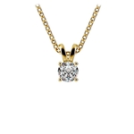 Dainty 1/4 Carat Round Diamond Necklace In Yellow Gold | Thumbnail 01