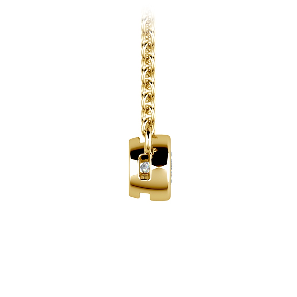 1/5 Ctw Bezel Diamond Solitaire Necklace In Yellow Gold | 02