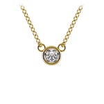 1/5 Ctw Bezel Diamond Solitaire Necklace In Yellow Gold | Thumbnail 01