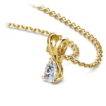 Pear Shaped Diamond Pendant Necklace In Yellow Gold (1/5 ctw) | Thumbnail 03