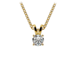Delicate Round Diamond Necklace In Yellow Gold (1/5 Ctw) | Thumbnail 01