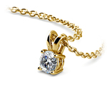 Delicate Round Diamond Necklace In Yellow Gold (1/5 Ctw) | Thumbnail 03