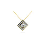 Square Halo Diamond Pendant in Yellow Gold (2/5 ctw) | Thumbnail 01