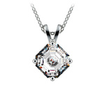 1 1/2 Carat Asscher Cut Pendant Diamond Necklace In Platinum | Thumbnail 01