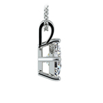 1 1/2 Carat Asscher Cut Pendant Diamond Necklace In Platinum | Thumbnail 02