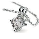 1 1/2 Carat Asscher Cut Pendant Diamond Necklace In Platinum | Thumbnail 03