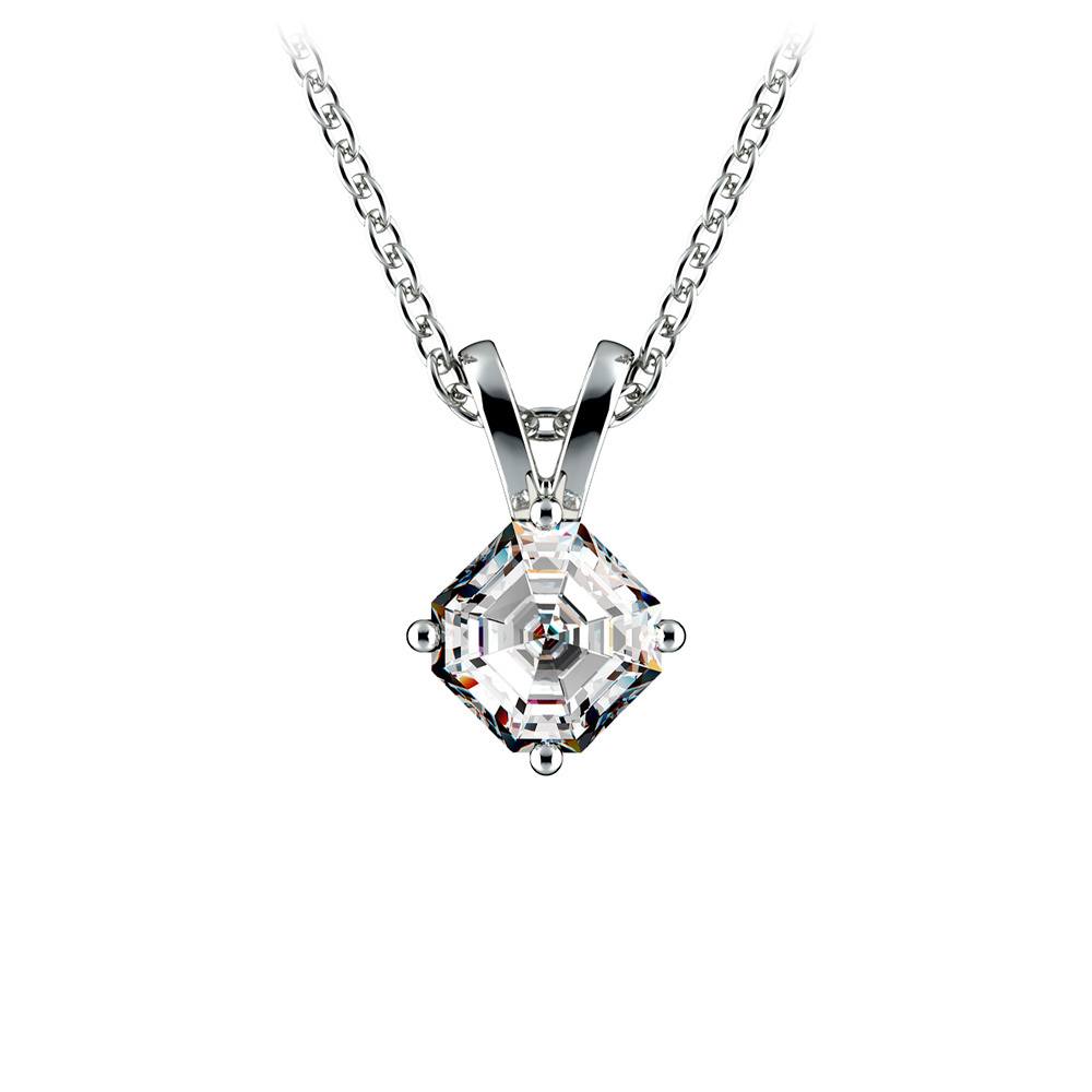 1/3 Carat Asscher Cut Diamond Necklace In Platinum | Zoom
