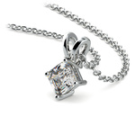 Asscher Diamond Solitaire Pendant in Platinum (1/5 ctw)  | Thumbnail 03