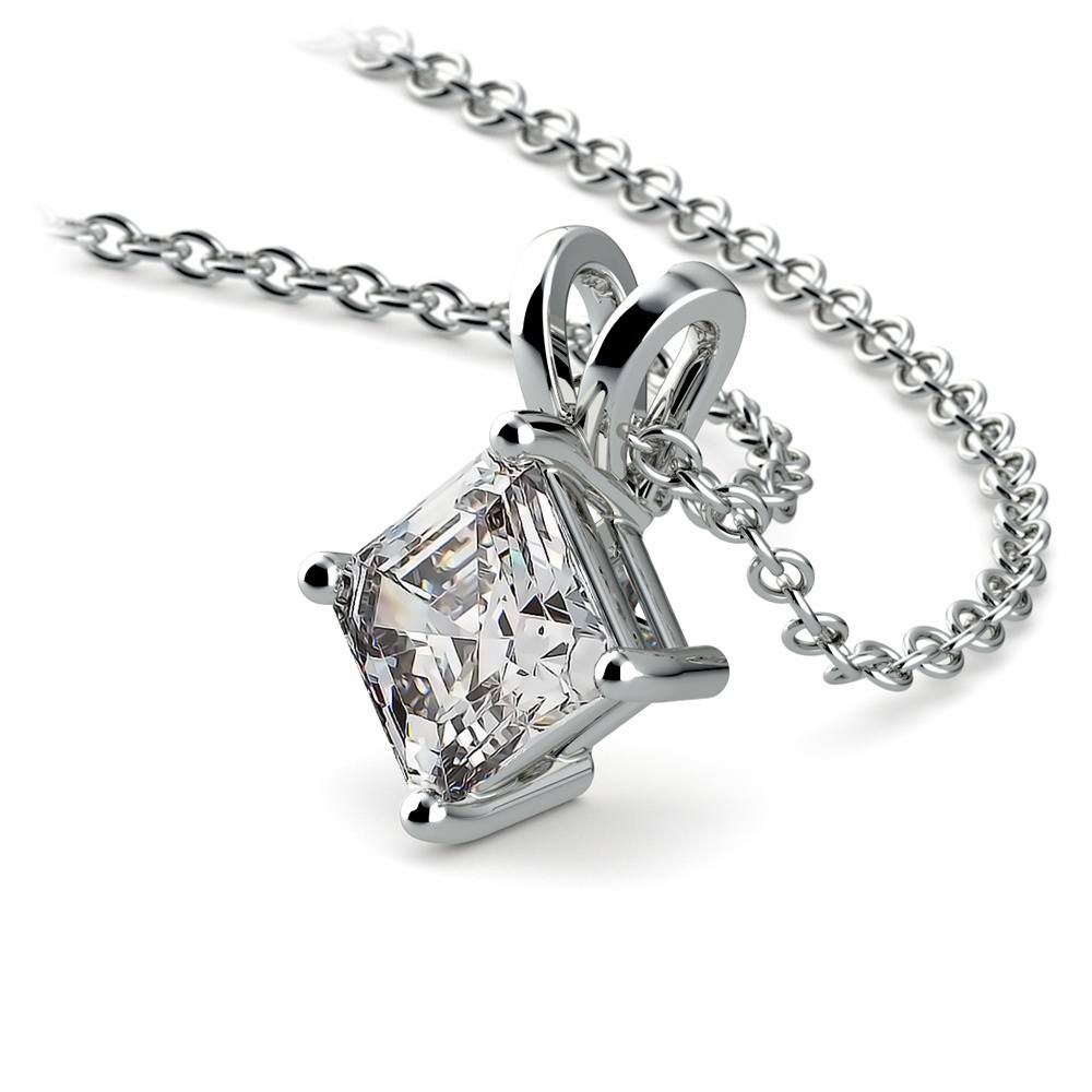 1/2 Carat Asscher Cut Diamond Necklace In White Gold | 03