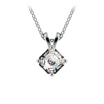 1/2 Carat Asscher Cut Diamond Necklace In White Gold | Thumbnail 01