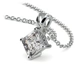 One Carat Asscher Cut Pendant Diamond Necklace In White Gold | Thumbnail 03