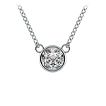 Delicate 1/2 Ctw Bezel Set Diamond Necklace In Platinum | Thumbnail 01