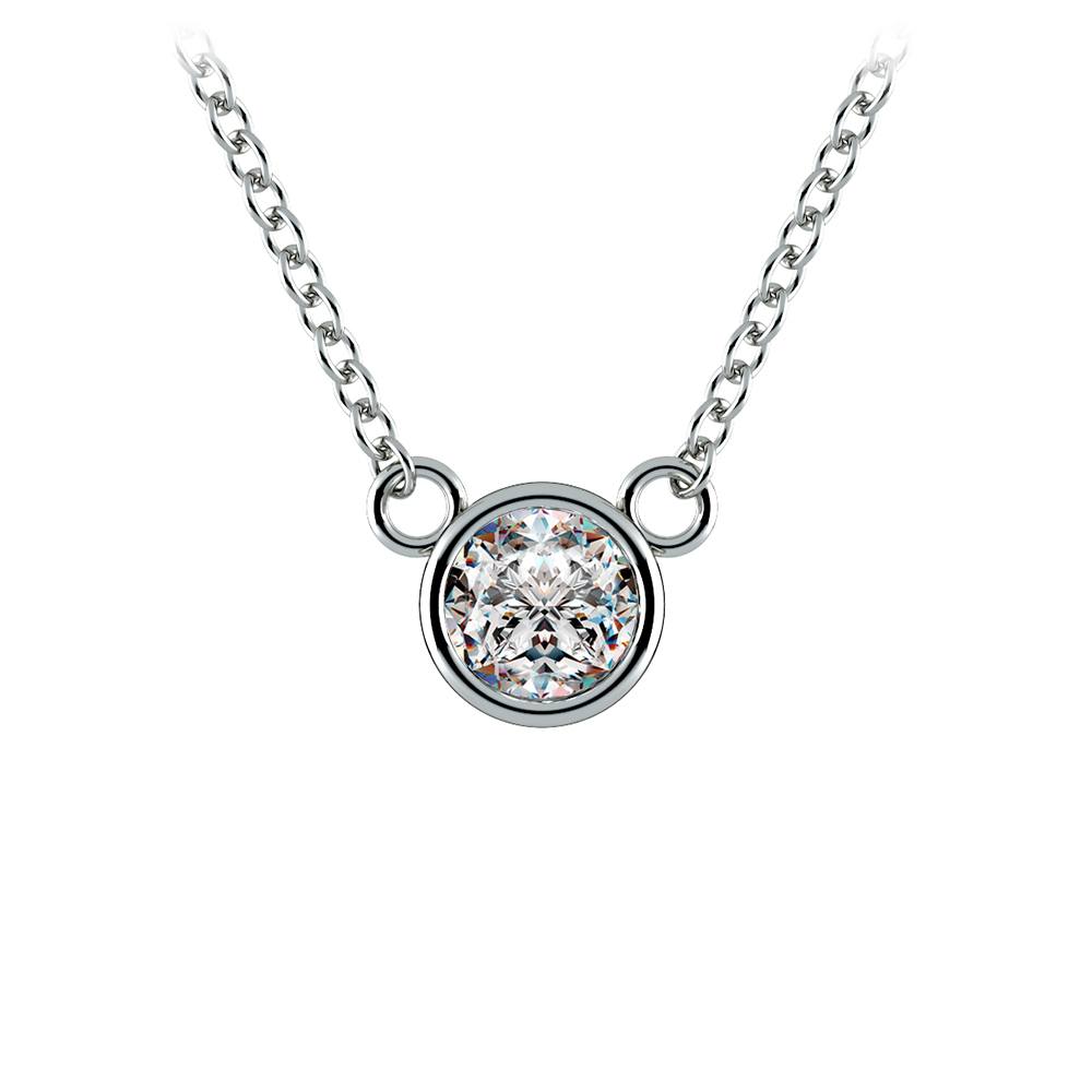 1/3 Ctw Bezel Diamond Necklace Pendant In Platinum | 01