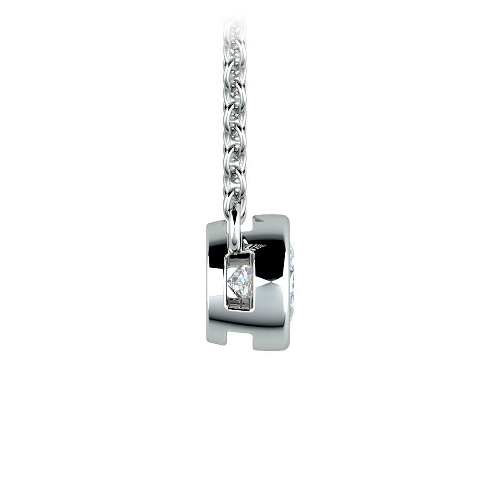 1/3 Ctw Bezel Diamond Necklace Pendant In Platinum | 02
