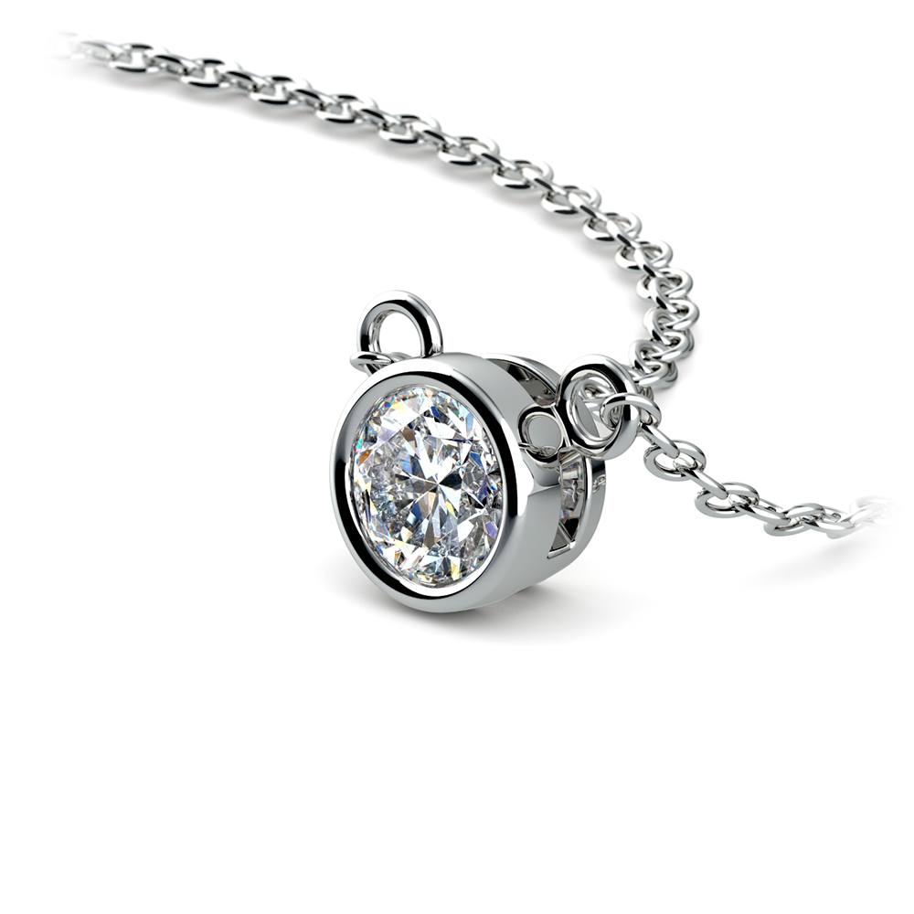 1/3 Ctw Bezel Diamond Necklace Pendant In Platinum | 03