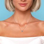 1/3 Ctw Bezel Diamond Necklace Pendant In Platinum | Thumbnail 04
