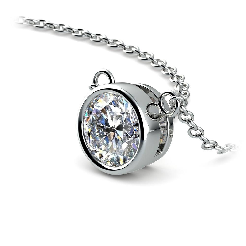 Bezel Set Diamond Necklace In Platinum (1 1/2 Ctw) | 03