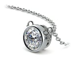 Bezel Set Diamond Necklace In Platinum (1 1/2 Ctw) | Thumbnail 03