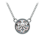 2 Carat Platinum Diamond Bezel Necklace | Thumbnail 01